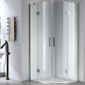 BPS-koupelny Štvrťkruhový sprchový kút KZ92 90x90 chróm/transparent - bez vaničky