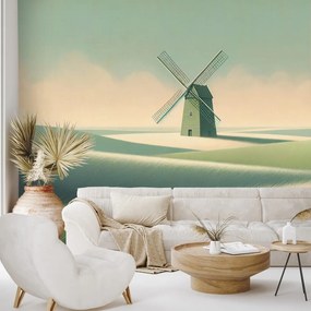Samolepiaca fototapeta krajina s veterným mlynom