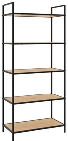 Čierny/v prírodnej farbe regál v dekore duba 70x156x35 cm Altino – Unique Furniture
