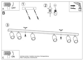 Sollux SL.1043 - Bodové svietidlo BERG 6xGU10/40W/230V