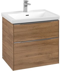 VILLEROY &amp; BOCH Subway 3.0 závesná skrinka pod umývadlo, 2 zásuvky, 622 x 478 x 429 mm, Oak Kansas, C57600RH