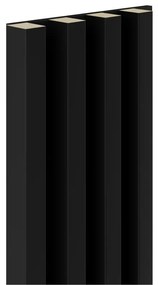 Akustické dekoračné panely MAXI, čierny mat 3D lamely na filcovom podklade, rozmer 270 x 17,7 cm, IMPOL TRADE