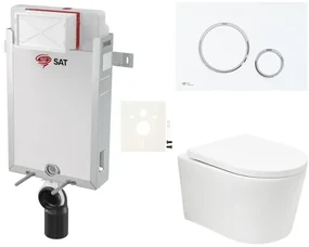 Závesný wc set SAT BREVIS na zamurovanie vírové splachování SIKOSZBRTOR76