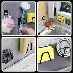 Orion Samolepiaci držiak na špongiu - štvorec čierny 2 ks