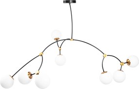 Toolight Toolight, stropné svietidlo 8xG9 APP1673-8CP, čierna-zlatá, OSW-05869