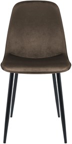 Sada 4 ks jedálenských stoličiek Maryam zamat - hnedá