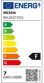 Mexen Nova, LED žiarovka E27, A60, 7W, teplá - 3000K, 735 lm - L100-E27-0730-01