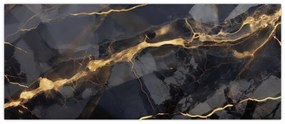 Obraz - Čierno - zlatý dekor (120x50 cm)