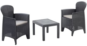 I.P.A.E-Progarden Záhradný set AKITA, 3-dielny, antracitová