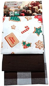 Kuchynské utierky Vianočné balenie C 3 ks, 45x70 cm