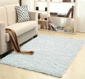 TZ Biely obdĺžnikový shaggy koberec Lana Rozmer: 140x200 cm