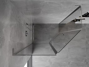 Mexen Mist L, päťuholníkový sprchový kút s krídlovými dverami, 100 x 90 cm, 8mm číre sklo, chrómový profil, 8A8L-100-090-01-00