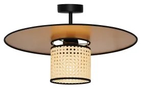 Duolla - Prisadený luster TOKYO RATTAN 1xE27/15W/230V pr. 50 cm zlatá/ratan