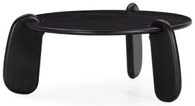 Čierny okrúhly konferenčný stolík z mangového dreva ø 80 cm Tamira – MOME