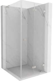 Mexen Lunar-F L, sprchový kút pravý 90 x 90 cm, 8mm číre sklo, oceľový profil, 836L-090-090-97-00-P