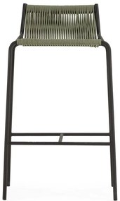 Zelená kovová barová stolička (výška sedadla 65 cm) Emily – Marckeric