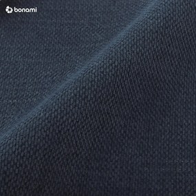 Tmavomodrá čalúnená dvojlôžková posteľ s úložným priestorom a roštom 160x200 cm Kelp – Micadoni Home