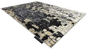 Moderný koberec DE LUXE 2079 Štrukturálny zlatý / sivý