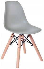 Kids Modern detská stolička s drevenými nohami Farba: sivá