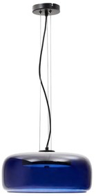 Tmavomodré LED závesné svietidlo so skleneným tienidlom ø 38 cm Reig – Kave Home