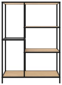 Čierna/v prírodnej farbe knižnica v dekore duba 80x112x35 cm Altino – Unique Furniture