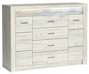 Komoda Indianapolis 137 cm dub craft biela