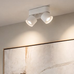 Moderné prisadené bodové svietidlo biele GU10 50mm 2-svetlové naklápacie - Echo