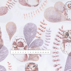 Biante Detský bavlnený štvorcový obrus Sandra SA-284 Hnedé sovy 50x50 cm