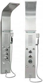 Sprchový panel CASCADA 5v1 - s termostatom a výtokom do vane - inox