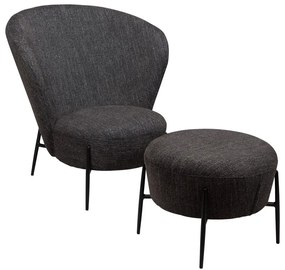 Antracitové kreslo z textílie buklé Orbit – DAN-FORM Denmark