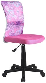 Halmar Detská sieťovaná stolička Dingo, ružová/kvietkovaná