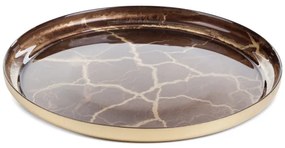 Dekoračný tanier SUZI 03 zlatý / hnedý