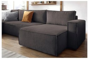 Taupe menčestrová rozkladacia rohová pohovka (do tvaru "U") Nihad – Bobochic Paris