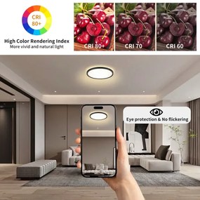 Brilagi - LED RGB stmievateľné svietidlo ULTRA SLIM LED/18W/230V Ø 30 cm čierne + diaľkové ovládanie