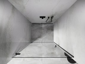 Mexen, Mexen Lunar-B výklopné sprchové dvere ľavé 85 cm, transparentné, pištoľový kov - 832-085-000-95-00-L