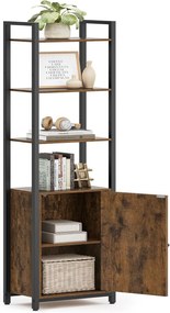 Knižnica Vasagle Koudy 160 cm hnedá/čierna