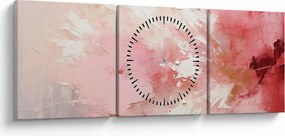 Obraz - Ružový abstrakt (s hodinami) (90x30 cm)