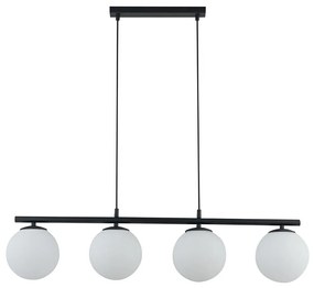 TK-LIGHTING Závesné moderné osvetlenie nad jedálenský stôl MAXI, 4xE27, 60W, guľa, čiernobiele