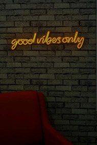 Nástenná neónová dekorácia Good Vibes Only žltá