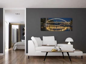 Obraz mosta s fontánou (120x50 cm)