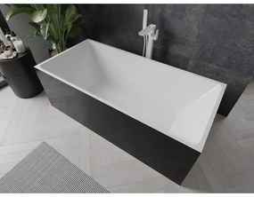 Mexen Nita, voľne stojaca vaňa 170 x 80 cm, biela-čierna, biely prepad, 52091708075-20