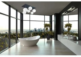 Prisadený luster DEA 6xE14/60W/230V čierna/biela