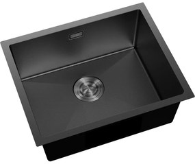 Mexen Trixo, 1-komorový nerezový drez 540 x 440 mm, čierna, vzor voština, 6414541000-70HC