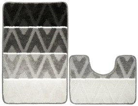 Sada kúpeľňových koberčekov PALMA sivá, kosoštvorce
