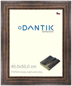 DANTIK rám na obraz 40x50 | TRITON široký měď antik (Plexi Čiré)