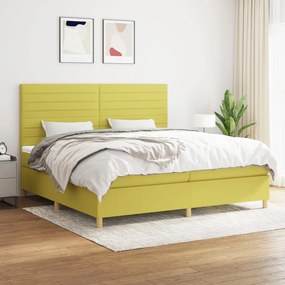 Boxspring posteľ s matracom zelená 200x200 cm látka 3142448
