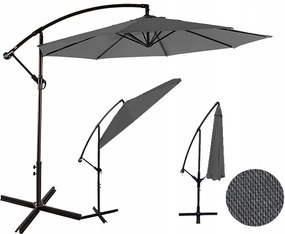 Záhradný slnečník Sunny - tmavo sivý 300cm