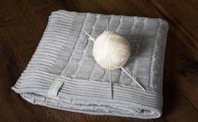Pletená deka Vrkoč - sivý melír