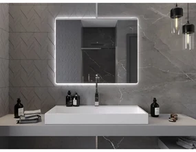 Mexen Sun, LED kúpeľňové zrkadlo s podsvietením 100x80 cm, 6000K, ochrana proti zahmlievaniu, 9807-100-080-611-00