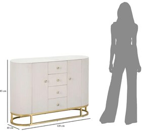 Dizajnová komoda Hadassah 120 cm krémová